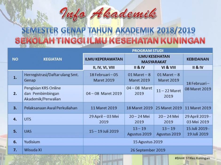 Info Akademik Semester Genap TA. 2018-2019